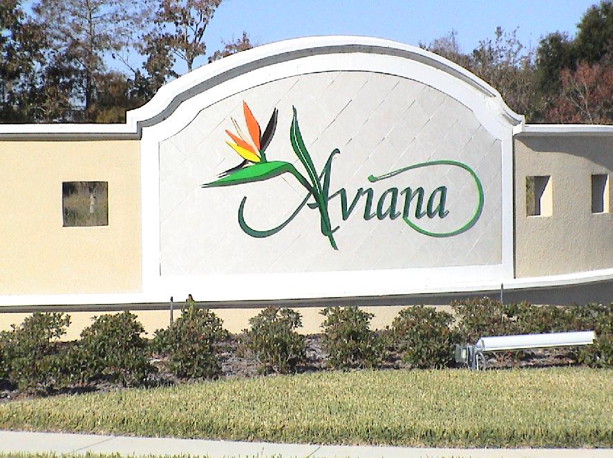 Aviana Sign on Fence